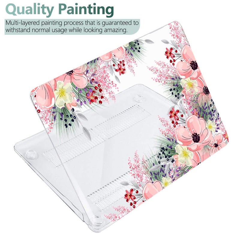 Batianda for MacBook Pro 13 Case 2022 M2 Chip Plastic Hardshell with Keyboard Cover Screen Protector for MacBook Pro with Touch Bar 2021 2020 Release Model A2338 M1/A2289/A2251 (Beautiful Floral) - Image 3